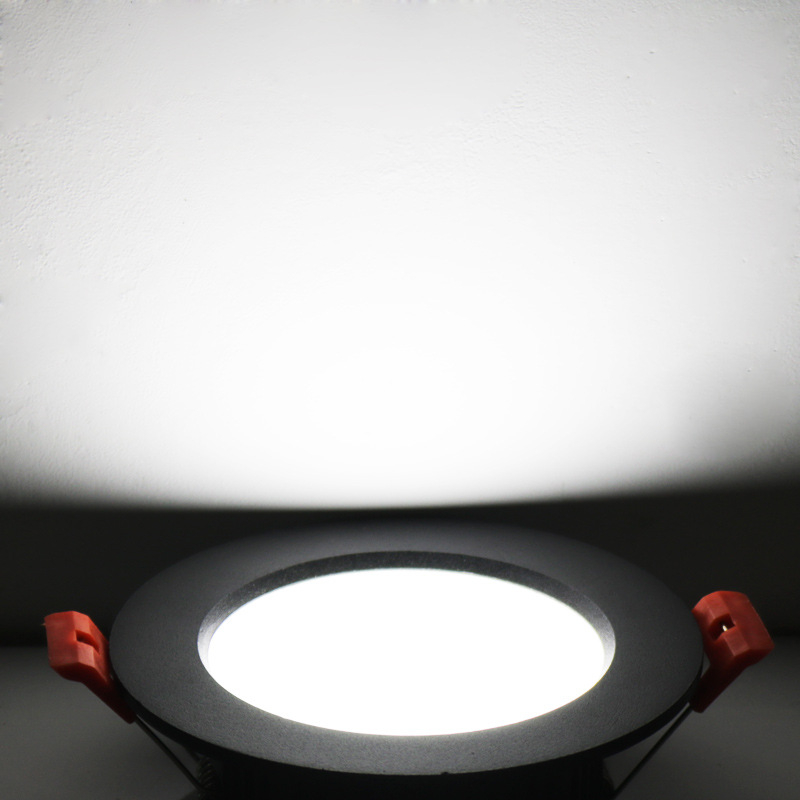 LED downlight ugrađen u strop od aluminija, crno kućište, ultra-tanko, promjer 4 inča (12 cm), snage 6W/9W/12W/20W, bijela svjetlost 6000K