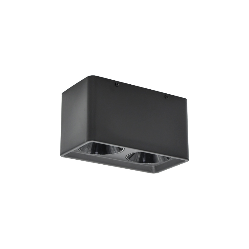 Anti-glare kétfejű spot a folyosóra, felületre szerelt, négyszögletes ultra vékony LED downlight