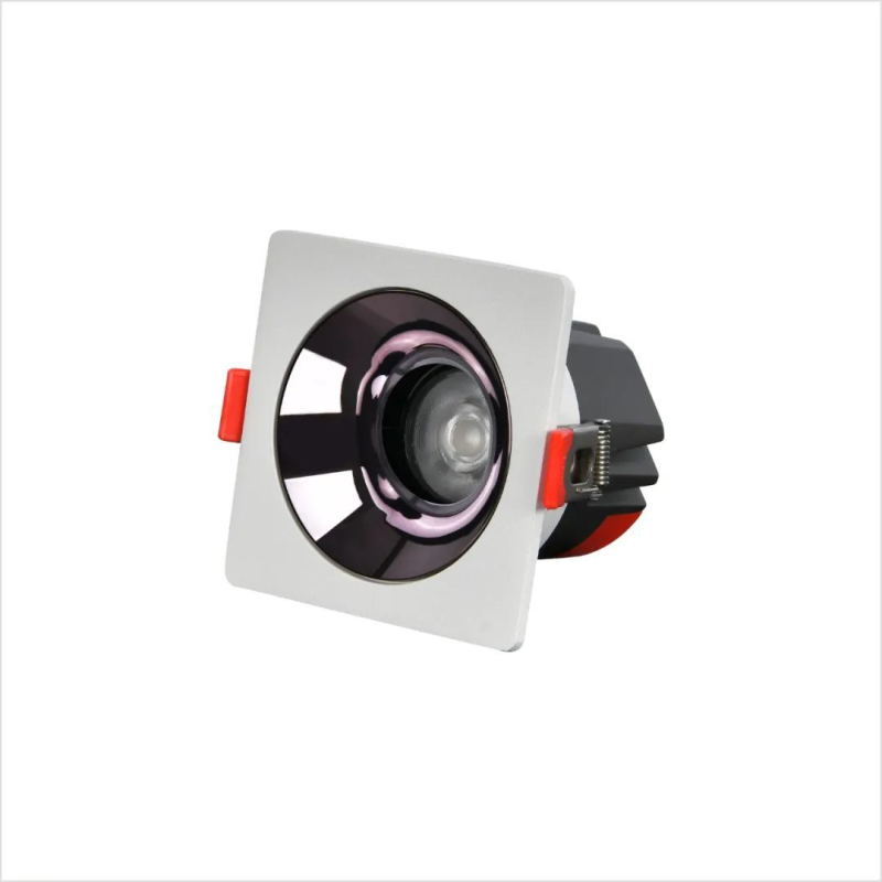 LED COB downlight s ugrađenom kvadratnom rešetkom, dubokim kućištem i anti-glare; dostupan s jednom, dvostrukom, trostrukom ili četverostrukom glavom