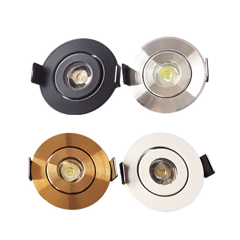 Ugradna LED spot svjetiljka promjera 4,5 cm za pultove i vitrine, mini downlight, 1W/3W višebojno svjetlo