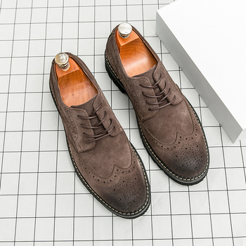 Férfiaknak szóló valódi bőr és velúr brogues, mindennapi cipő