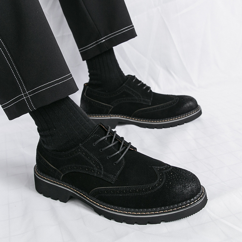 Férfiaknak szóló valódi bőr és velúr brogues, mindennapi cipő