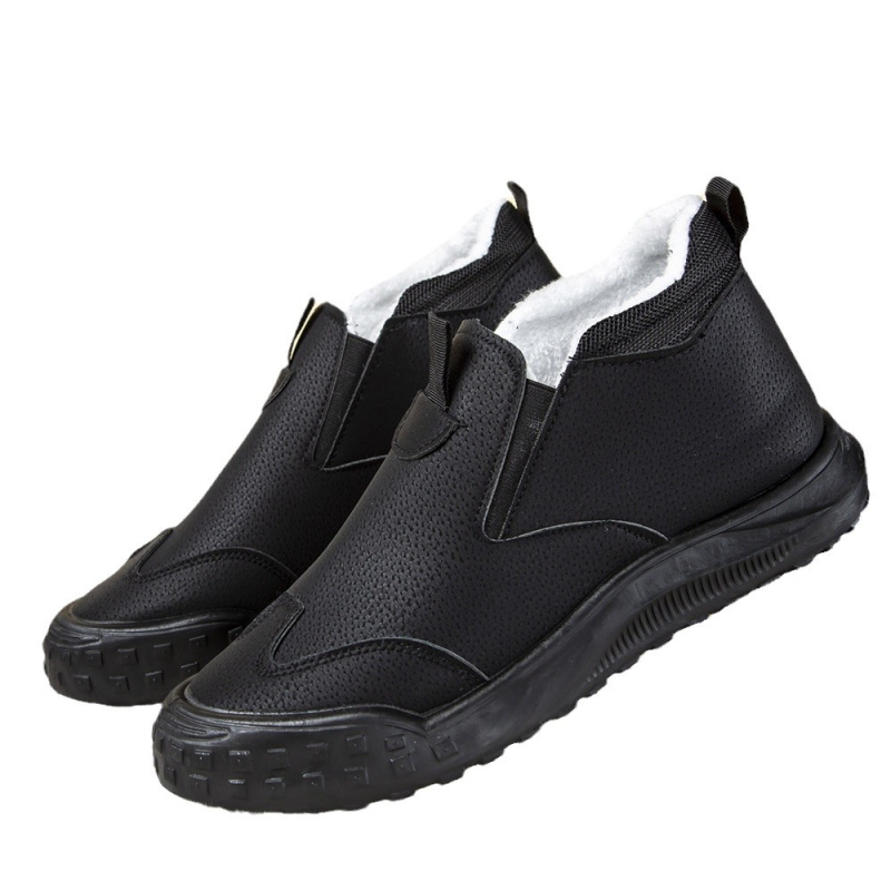Férfi téli papucs fleece béléssel, könnyű, slip-on stílusú, meleg mindennapi házi cipő.