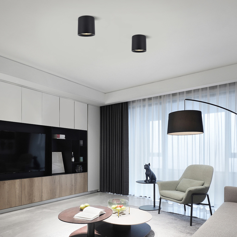 Površinski montirani LED reflektor za dnevni boravak bez središnjeg osvjetljenja, COB downlight, puni spektar, anti-glare, četvrtasto stropno svjetlo s aluminijskim kućištem