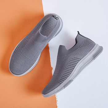 Мъжки дишащи Flyknit обувки – слип-он чорапени обувки, спортно-ежедневни, леки и универсални