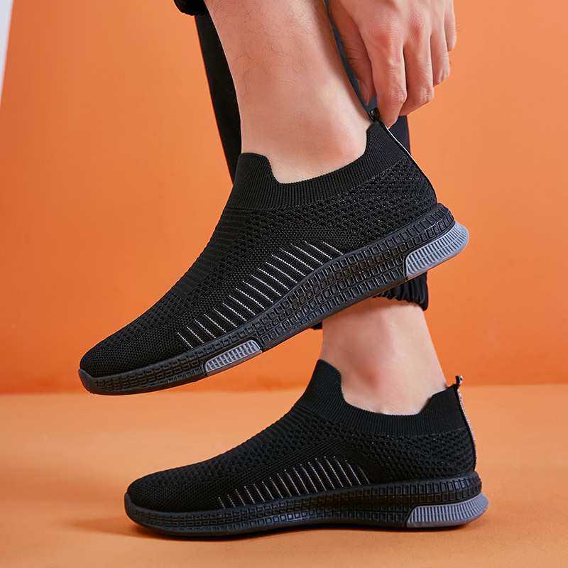 Мъжки дишащи Flyknit обувки – слип-он чорапени обувки, спортно-ежедневни, леки и универсални