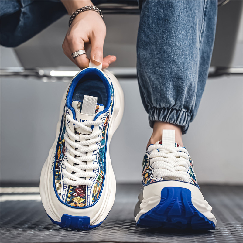 Пролетни мъжки обувки 2025 - Dad Shoes с дебела подметка за повишаване на височината, ежедневни спортни обувки