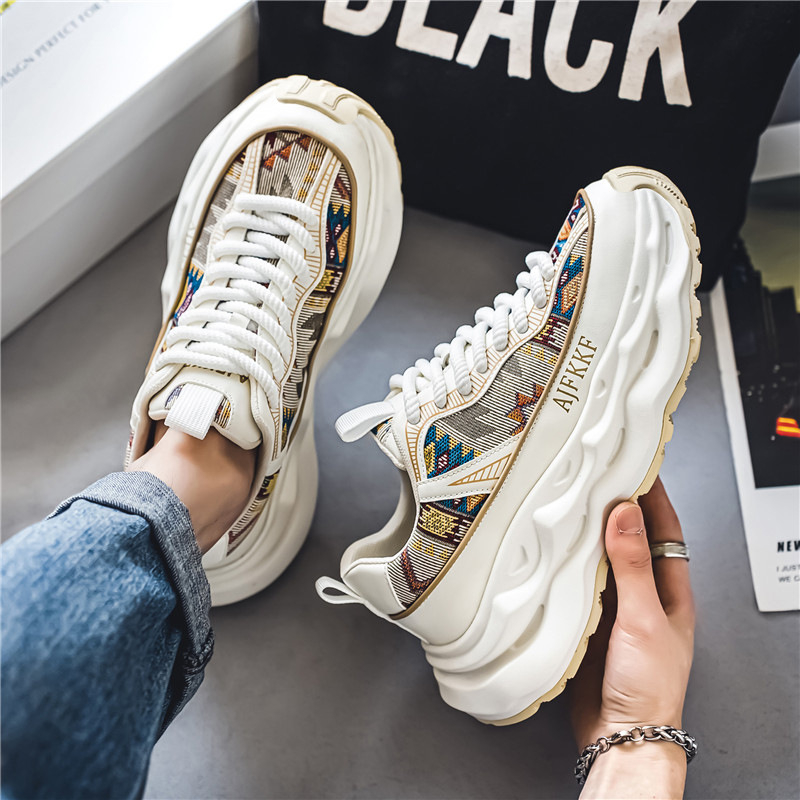 Пролетни мъжки обувки 2025 - Dad Shoes с дебела подметка за повишаване на височината, ежедневни спортни обувки