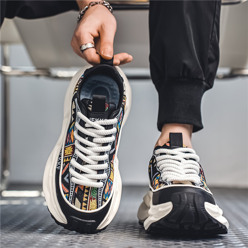 Пролетни мъжки обувки 2025 - Dad Shoes с дебела подметка за повишаване на височината, ежедневни спортни обувки