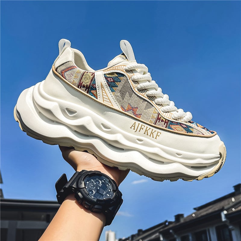 Пролетни мъжки обувки 2025 - Dad Shoes с дебела подметка за повишаване на височината, ежедневни спортни обувки