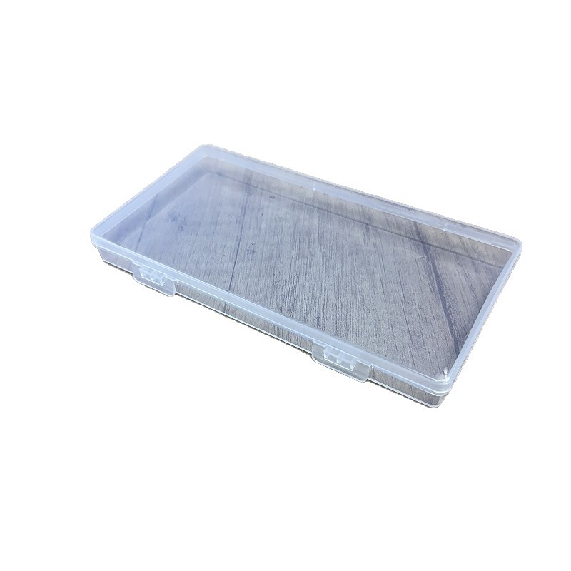 Prozirna plastična kutija za pohranu s poklopcem, pravokutna, PP materijal, dimenzije 165 × 89 × 16,5 mm