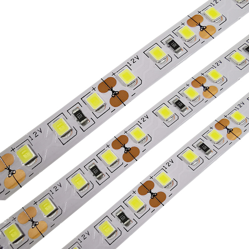 LED traka 12V, 120 LED (2835), bakreni dvostrani nosač, za vitrine, kuhinjske ormariće i garderobu, dostupne boje