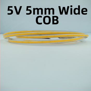 5V COB LED trak, 320 LED, kanal 5mm/8mm, DIY izrezljivi trak za unutarnje osvjetljenje