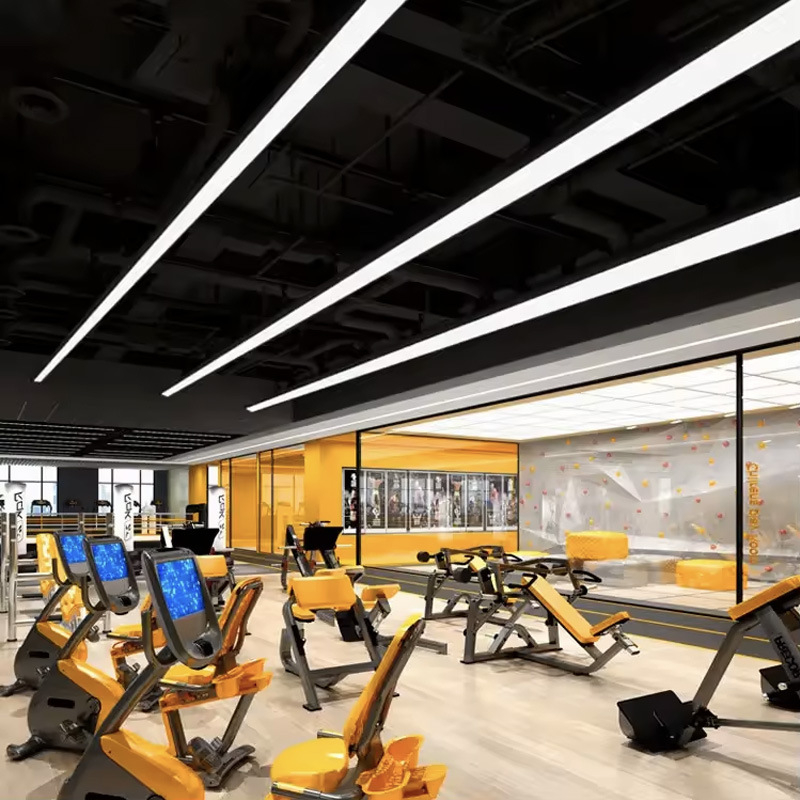 Prilagođeno ultra-jarko LED linearno svjetlo za urede, teretane i trgovačke centre; dekorativno viseće osvjetljenje s debelim aluminijskim kućištem
