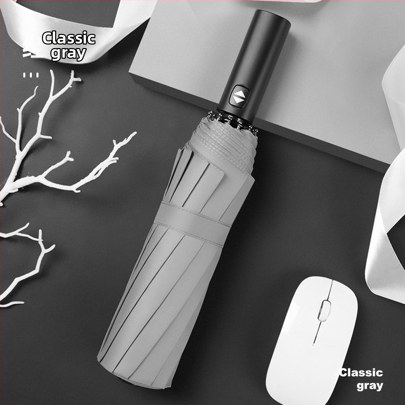 Automatický skladací dáždnik s 12 rebrami, veľký, na slnko aj dažď, unisex, reklamný dáždnik s možnosťou vlastného loga