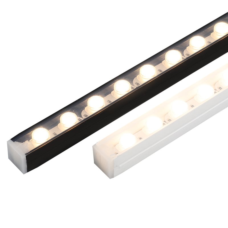 IP65 kültéri vízálló szilikon rugalmas lineáris LED-sáv, 24V, 48×2835 LED, CRI 90, 30° fény, háttérfal megvilágítás