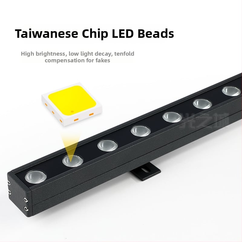 IP68 vodotesné stenné osvetlenie typu wall washer pre vonkajšie použitie, RGB osvetlenie fasády, podvodná LED páska, dĺžka 1000 mm