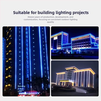 LED vonkajšie vodotesné lineárne svetlá pre kontúrovanie budov, vhodné pre hotely, vily, parky a mosty