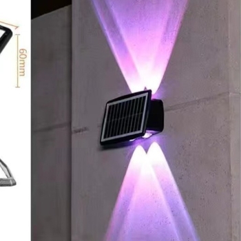 Solarna zidna svjetiljka za vanjsku rasvjetu, vodootporna, s gore-dolje osvjetljenjem, dekorativno dvorište osvjetljenje