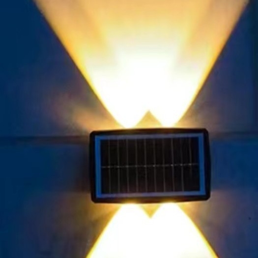 Solarna zidna svjetiljka za vanjsku rasvjetu, vodootporna, s gore-dolje osvjetljenjem, dekorativno dvorište osvjetljenje