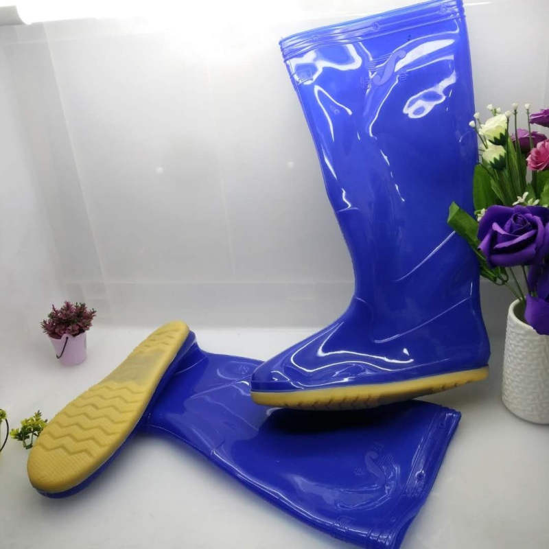 Дълги водоустойчиви ботуши за оризови ниви, унисекс, PVC горна част, кожена подметка, висок тръбен дизайн, противохлъзгави, без миризма