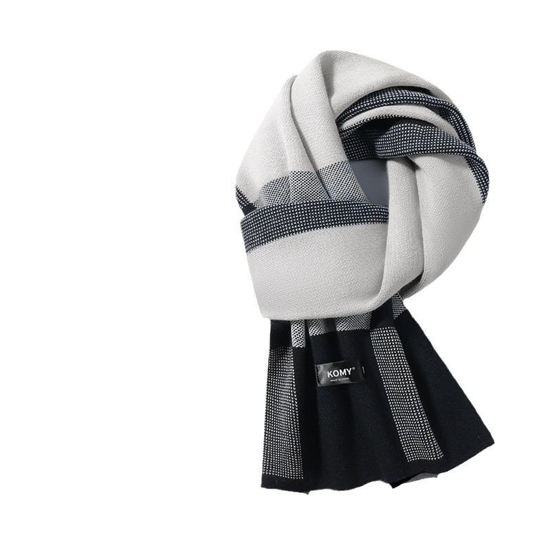 Fular de iarnă pentru bărbați, încălzire și protecție a gâtului, confortabil, stil britanic, elegant și versatil, dimensiuni 180 × 30 cm