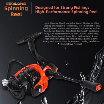 Spinning navijak na dlhé hody, ultra hladký, kovová cievka, kovová rukoväť, morské rybárstvo