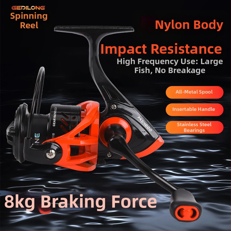 Spinning navijak na dlhé hody, ultra hladký, kovová cievka, kovová rukoväť, morské rybárstvo