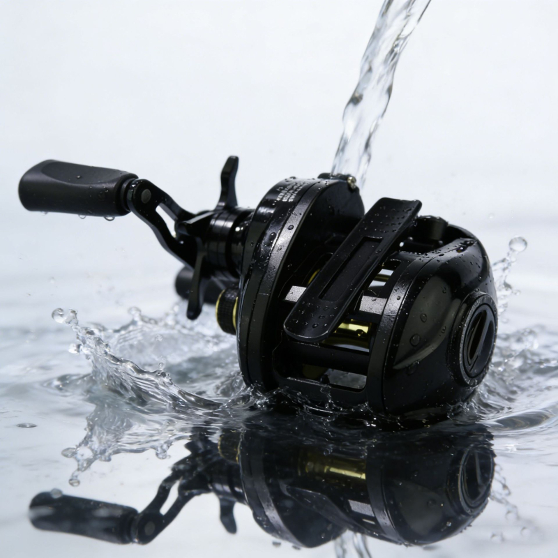 Waterdrop reel pentru pescuit, model nou cu raport de transmisie înalt, construcție metalică din cupru integral, finisaj negru, funcție de alarmă, protecție împotriva rupturii liniei, tambur metalic pentru micro-pescuit