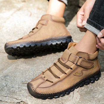 Muške kožne visoke čizme Martin, ručno izrađene, za jesen-zimu, outdoor svakodnevni stil, model 7008