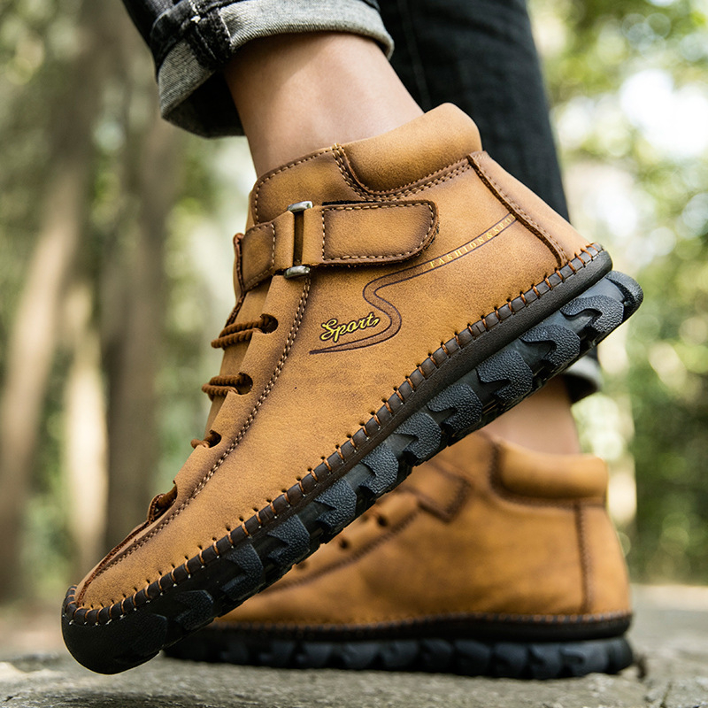 Muške kožne visoke čizme Martin, ručno izrađene, za jesen-zimu, outdoor svakodnevni stil, model 7008