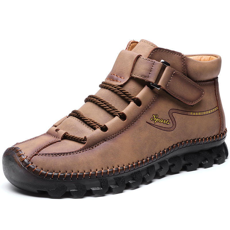 Muške kožne visoke čizme Martin, ručno izrađene, za jesen-zimu, outdoor svakodnevni stil, model 7008