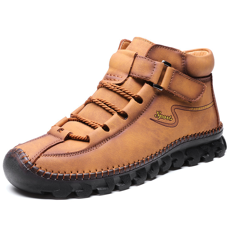 Muške kožne visoke čizme Martin, ručno izrađene, za jesen-zimu, outdoor svakodnevni stil, model 7008