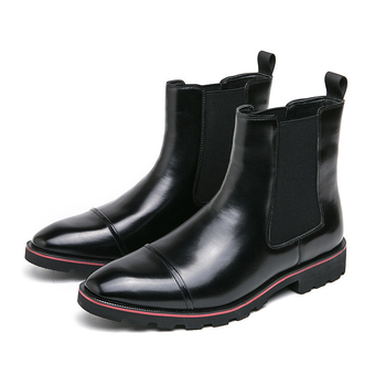 Férfi Martin csizmák, magas szárú bőr csizma, retro casual stílus, nagy méret
