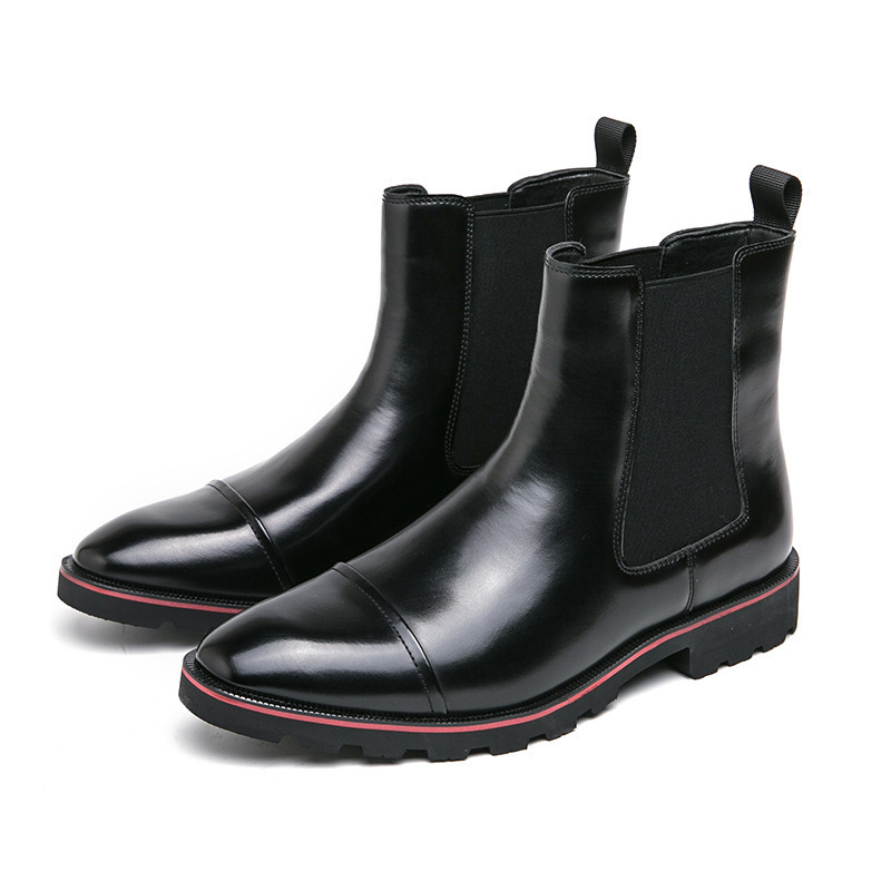 Férfi Martin csizmák, magas szárú bőr csizma, retro casual stílus, nagy méret