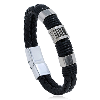 Punk PU pletena narukvica s magnetskim zatvaračem – unisex ulični stil