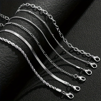 Set de brățări din oțel inoxidabil, stil minimalist, unisex, șase piese, bijuterii geometrice