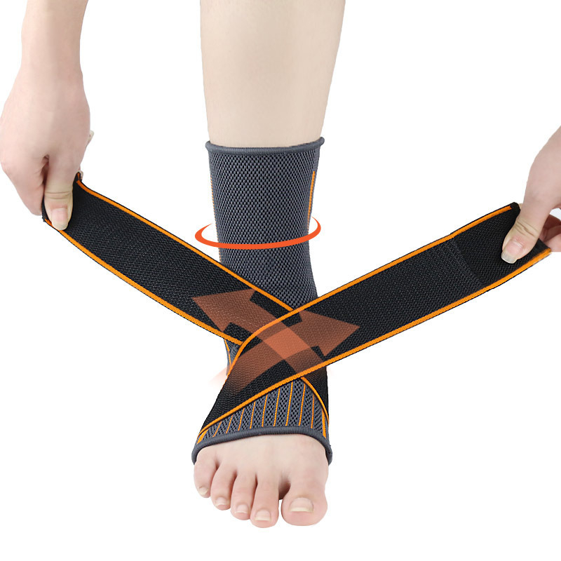 Proteza za gležanj s trakama i omotnim dizajnom, prozračna kompresijska potpora gležnja s Velcro zatvaračem, unisex, za trčanje i košarku