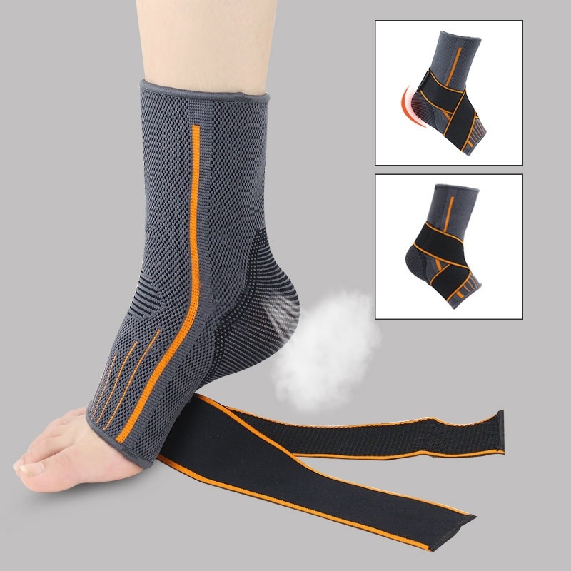 Proteza za gležanj s trakama i omotnim dizajnom, prozračna kompresijska potpora gležnja s Velcro zatvaračem, unisex, za trčanje i košarku