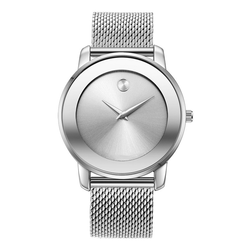 Marlen Keller Muški sat s tankim mesh remenom od nehrđajućeg čelika, klasičan minimalistički dizajn, vodootporan kvarcni sat, 40 mm cifernik, debljina kućišta 10 mm