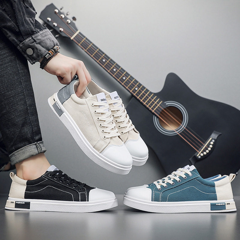 Άνοιξη 2025 Ανδρικά καμβά sneakers σε κορεατικό στυλ, ανάλαφρα και καθημερινά παπούτσια χαμηλού ύψους