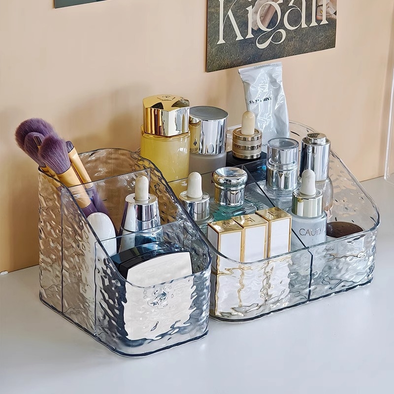 Κουτί αποθήκευσης καλλυντικών με μοτίβο παγετώνα – Μινιμαλιστικός επιτραπέζιος οργανωτής με λαβή