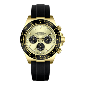 Berakins 8020 Férfi multifunkcionális kvarc kronográf óra, vízálló 30 m, fényes számlap, szilikon szíj, 43 mm átmérő, 12 mm vastagság, logó testreszabás