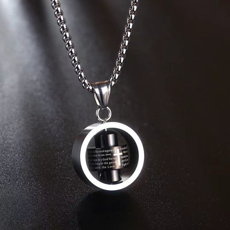 Muški lanac s križem od titan čelika, hip-hop stil, trendovski minimalistički dizajn, duljina 51–80 cm