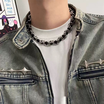 Vintage ogrlica za ključnu kost s perlama, titan čelik, unisex choker