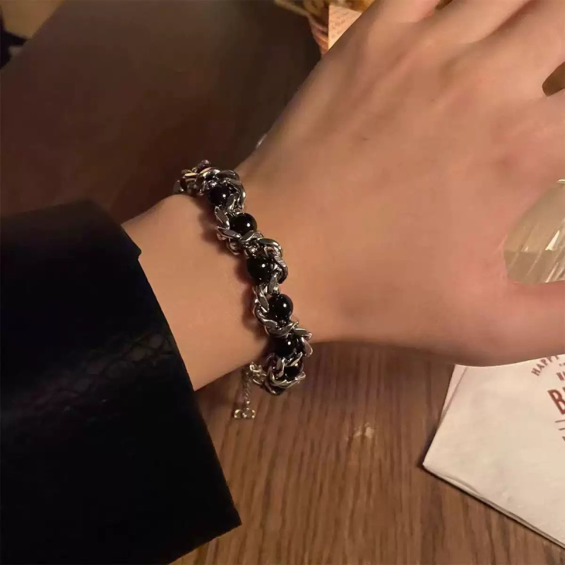Vintage ogrlica za ključnu kost s perlama, titan čelik, unisex choker