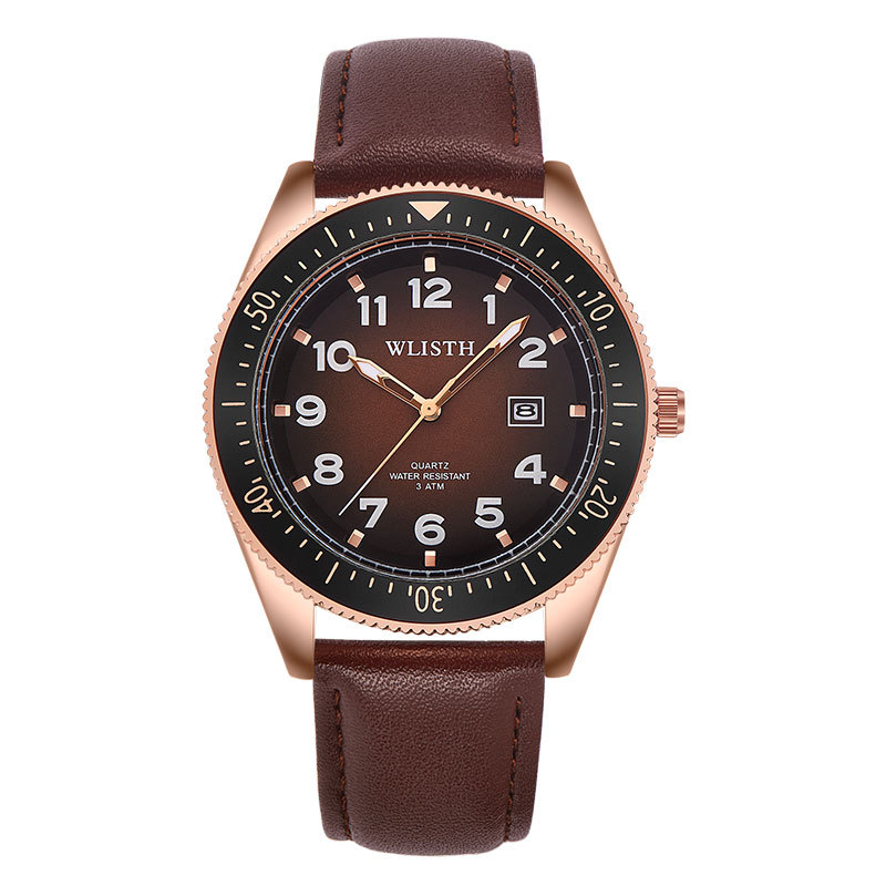 Mužni kvarcni sat s kalendarom, luminescentski cifernik, vodootpornost 30 m, remen od nehrđajućeg čelika, kućište 44 mm, debljina 11 mm