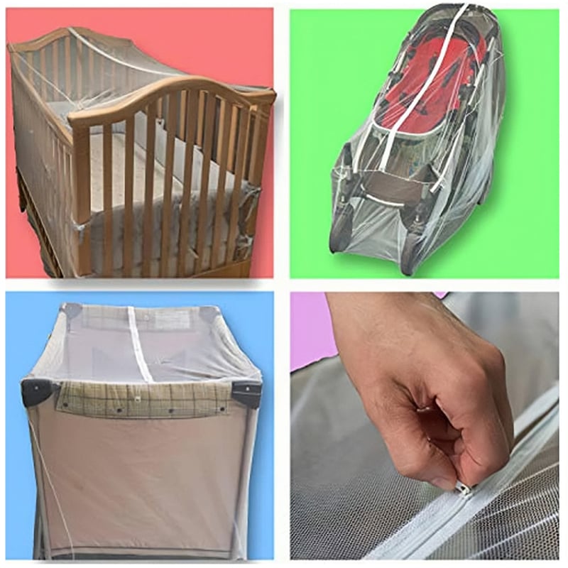 Комарник за бебешко креватче и количка с пълно покритие
