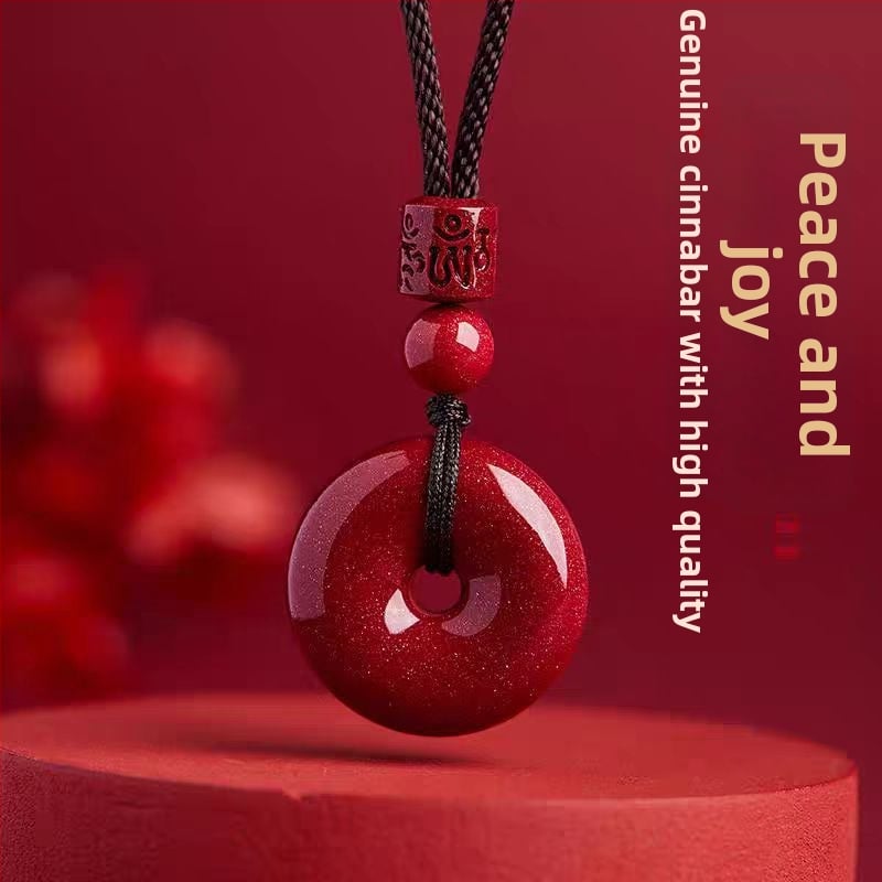 Prírodný cinnabar unisex prívesok s vysokým obsahom purpurovo-zlatého piesku, náhrdelník pre rok narodenia, darčekové šperky veľkoobchod