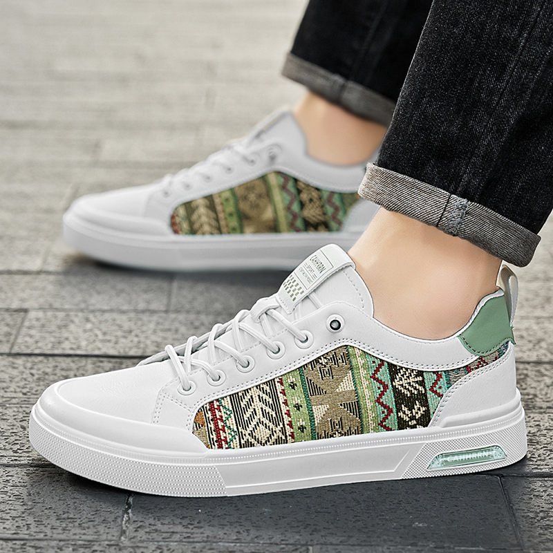2026 Muške bijele slip-on tenisice s debelim potplatom – proljetni casual kineskog stila